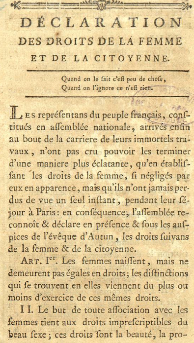 the rights of woman olympe de gouges